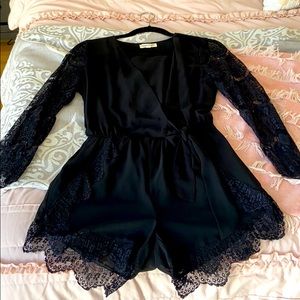 Black Romper Dress w Tie
